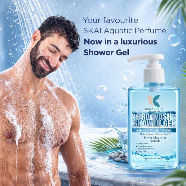 Kokakoshi Bro Wash Shower Gel – 4 in 1 Men Body Wash (Shampoo, Conditioner, Body Wash, Face Wash, Beard Wash) | 300ml