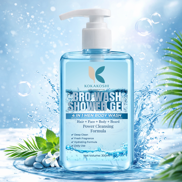 Kokakoshi Bro Wash Shower Gel – 4 in 1 Men Body Wash (Shampoo, Conditioner, Body Wash, Face Wash, Beard Wash) | 300ml