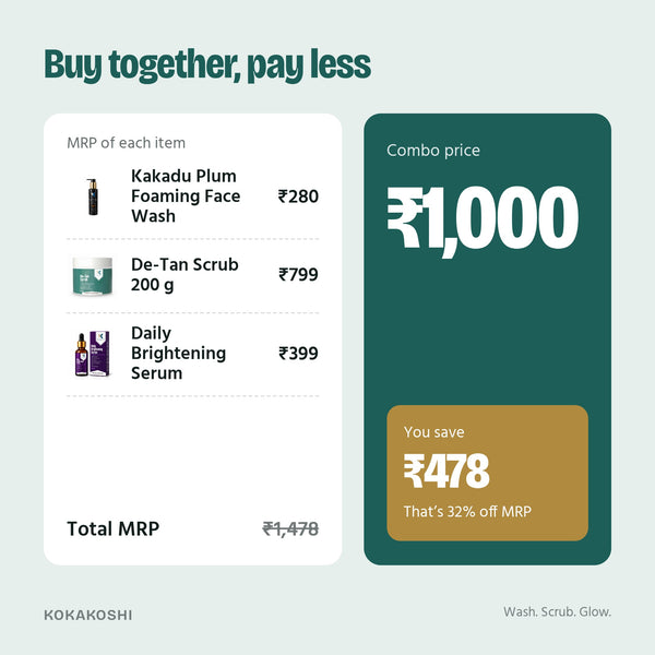 De-Tan & Brightening Combo price vs MRP
