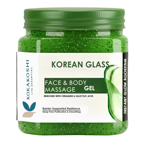 Korean Glass Face & Body Massage Gel (400 ml) – Barrier Repair & Pore Purifying Glow Gel | Kokakoshi