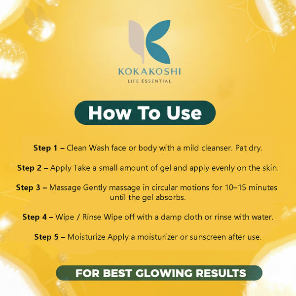 De-Tan Face & Body Massage Gel (400 ml) – Sun Tan Care & Refreshing Glow | Kokakoshi