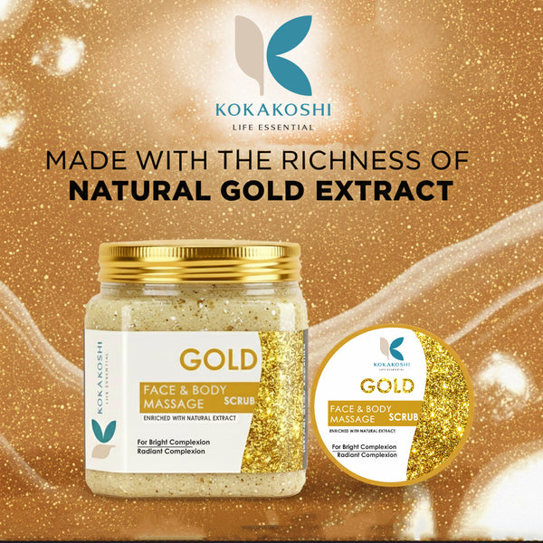 Gold Face & Body Massage Scrub (400 ml) – Radiance Polishing Care | Kokakoshi
