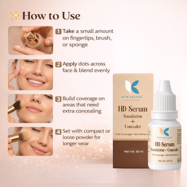 HD Serum Foundation + Concealer | Kokakoshi