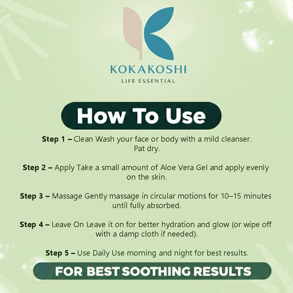 Aloe Vera Face & Body Massage Gel (400 ml) – Soothing & Hydrating Care | Kokakoshi