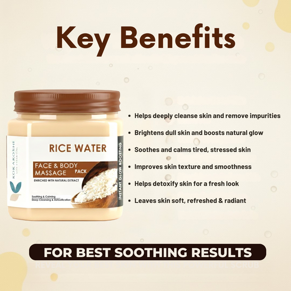 Rice Water Face & Body Pack | Soothing Glow | 400 ml | Kokakoshi