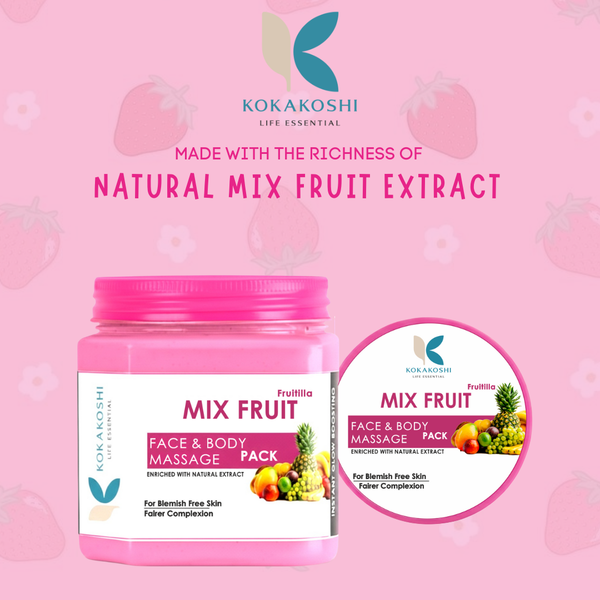 Mix Fruit Face & Body Massage Pack (400 ml) – Blemish-Free Glow & Fairer Complexion Pack | Kokakoshi