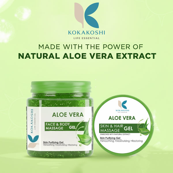 Aloe Vera Face & Body Massage Gel (400 ml) – Soothing & Hydrating Care | Kokakoshi