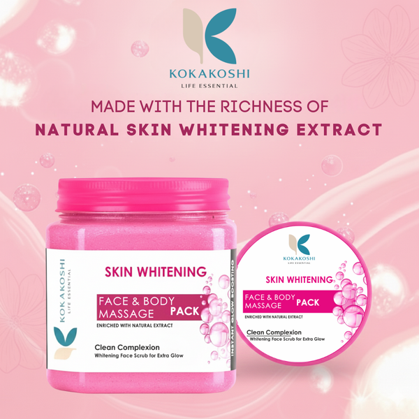 Skin Whitening Face & Body Massage Pack (400 ml) – Clean Complexion & Glow Enhancing Pack | Kokakoshi