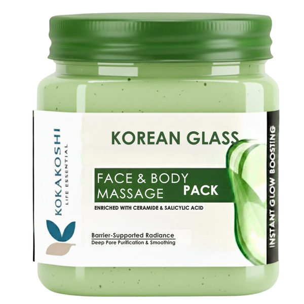 Korean Glass Face & Body Massage Pack (400 ml) – Barrier Repair & Glass Skin Glow Pack | Kokakoshi