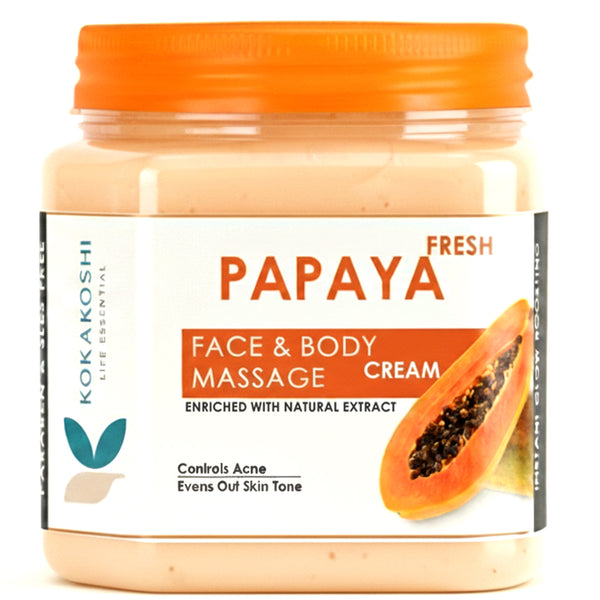 Fresh Papaya Face & Body Massage Cream (400 ml) – Nourishing Cream for Smooth Skin | Kokakoshi