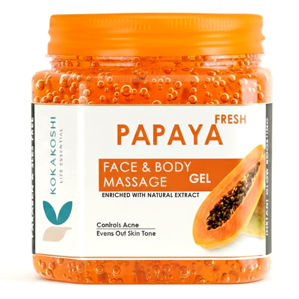 Fresh Papaya Face & Body Massage Gel (400 ml) – Oil-Free Hydrating Massage Gel | Kokakoshi