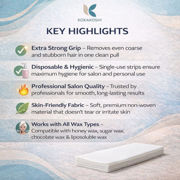 White Extra Strong Disposable Waxing Strips Professional Hair Removal Strips | Kokakoshi